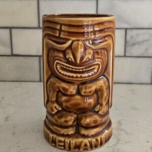 Vintage Orchids of Hawaii Tiki Mug 5" Cup MCM R91 Hawaiian JoTo’s Brown Glaze
